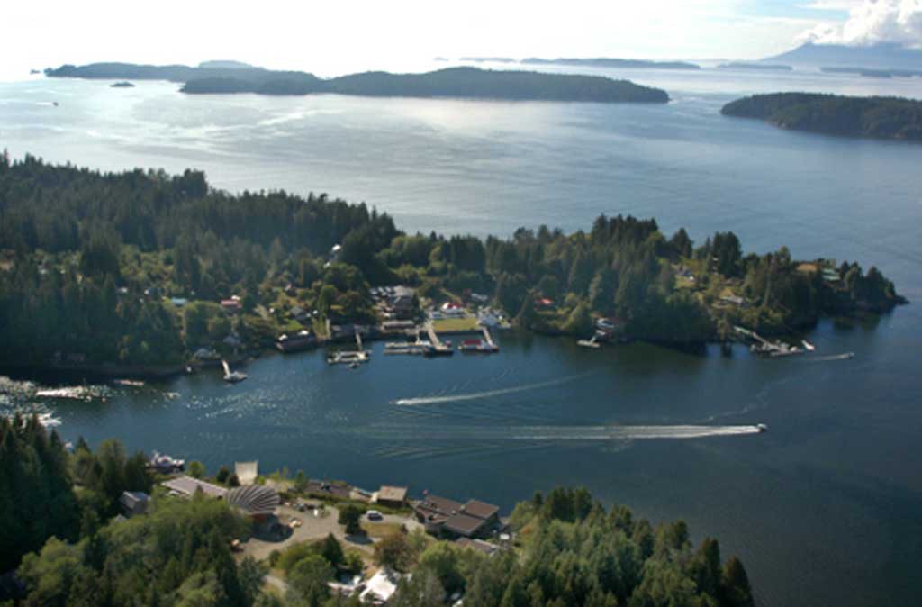 Bamfield Harbour from the air